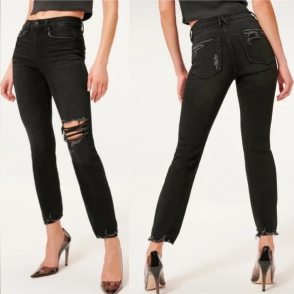 Good American Denim - NWT GOOD AMERICAN GOOD LEGS CIGARETTE HIGH-RISE SKINNY DISTRESSED JEANS SZ 4/27